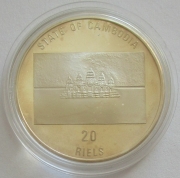 Cambodia 20 Riels 1993 Wildlife Elephant Silver