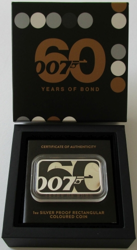 Tuvalu 1 Dollar 2022 60 Years James Bond 1 Oz Silver