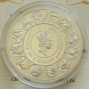 Niue 1 Dollar 2011 Zodiac by Alphonse Mucha Gemini / Twins Silver