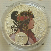 Niue 1 Dollar 2011 Zodiac by Alphonse Mucha Libra / Scales Silver