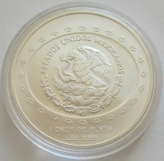 Mexico 5 Nuevos Pesos 1997 Pre-Columbian Era Mascara 1 Oz Silver