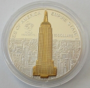 Cook Islands 10 Dollars 2010 World Monuments Empire State Building in New York 1 Oz Silver