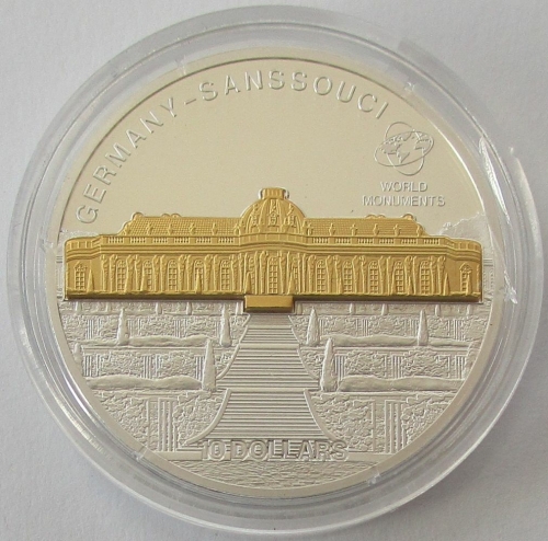 Cook-Inseln 10 Dollars 2010 World Monuments Schloss Sanssouci in Potsdam