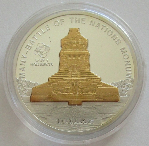 Cook-Inseln 10 Dollars 2009 World Monuments Völkerschlachtdenkmal in Leipzig