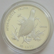 Latvia 10 Latu 1996 Wildlife Corn Crake Silver