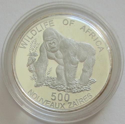 Zaire 500 Nouveaux Zaïres 1996 Tiere Gorilla