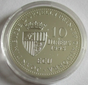 Andorra 10 Diners 1995 Agnus Dei Silver