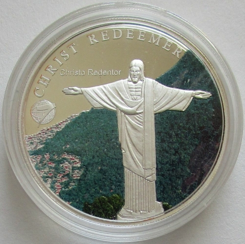 Mongolia 100 Togrog 2008 New Seven Wonders Christ Redeemer