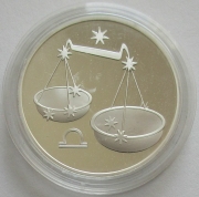 Russia 3 Roubles 2003 Zodiac Libra / Scales 1 Oz Silver