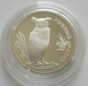 Russia 1 Rouble 1993 Wildlife Blakistons Fish Owl 1/2 Oz Silver