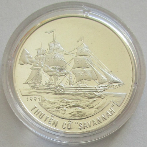 Vietnam 100 Dong 1991 Ships Savannah Silver