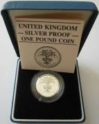 United Kingdom 1 Pound 1985 Wales Leek Silver Proof