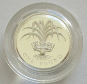 United Kingdom 1 Pound 1985 Wales Leek Silver Proof