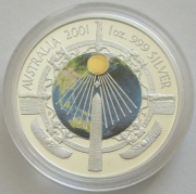 Australia 1 Dollar 2001 Millennium 1 Oz Silver