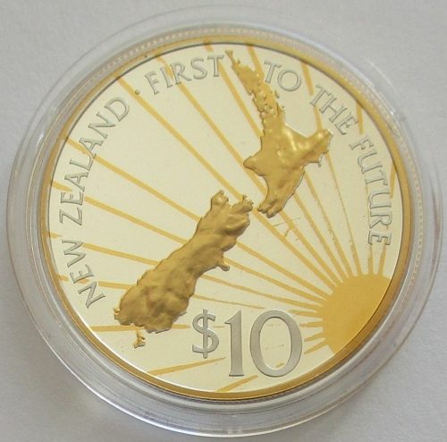 New Zealand 10 Dollars 2000 Millennium Silver