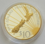 New Zealand 10 Dollars 2000 Millennium Silver