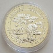 Somalia 100 Shillings 2012 Elephant 1 Oz Silver