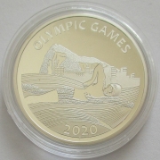 Gibraltar 1 Pound 2020 Olympics Tokyo Swimming Silver