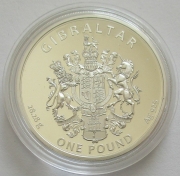 Gibraltar 1 Pound 2020 Olympics Tokyo Swimming Silver