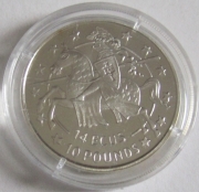 Gibraltar 14 ECU = 10 Pounds 1991 Europa Knight Silver