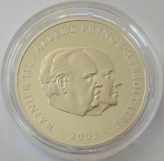 Monaco 10 Euro 2003 Prince Rainier III Silver