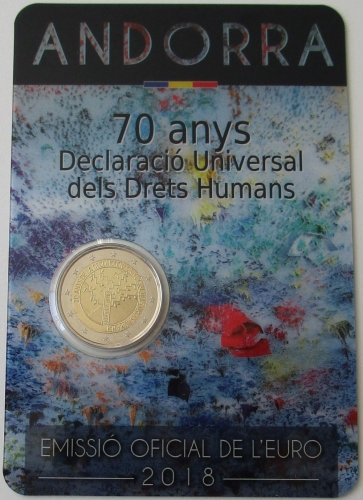 Andorra 2 Euro 2018 70 Years Human Rights BU
