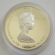 Turks & Caicos-Inseln 25 Crowns 1978 25 Jahre Krönung Queen Elizabeth II. Unicorn of Scotland