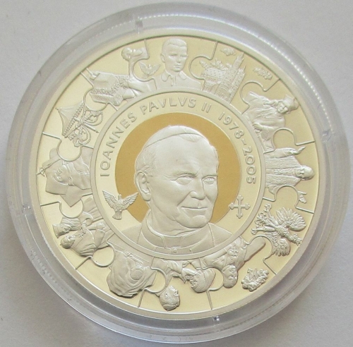 Cook Islands 5 Dollars 2014 Canonization Pope John Paul II Silver