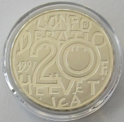 Switzerland 20 Franken 1997 Jeremias Gotthelf Silver BU