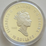 Canada 15 Dollars 1992 100 Years Olympics Children 1 Oz...