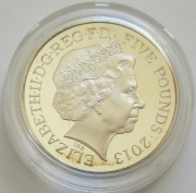 Großbritannien 5 Pounds 2013 60 Jahre Krönung Queen Elizabeth II. PP (lose)