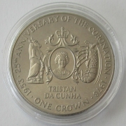 Tristan da Cunha 1 Crown 1978 25 Jahre Krönung Queen...