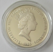 British Virgin Islands 20 Dollars 1985 Lost Treasures Doubloon Silver