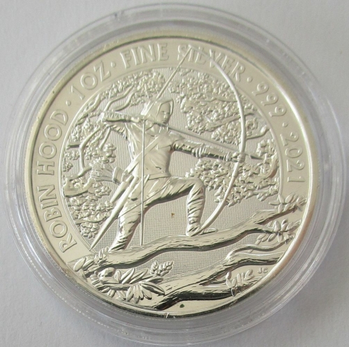 United Kingdom 2 Pounds 2021 Myths & Legends Robin Hood 1 Oz Silver