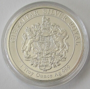 Gibraltar 14 Pounds 2014 Silver Royal Rock of Gibraltar 1 Oz Silver
