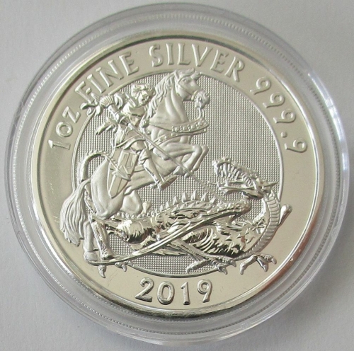 United Kingdom 2 Pounds 2019 Valiant Saint George 1 Oz Silver