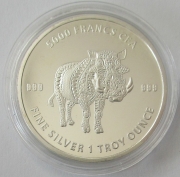 Chad 5000 Francs 2021 Mandala Warthog 1 Oz Silver