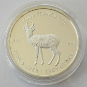 Chad 5000 Francs 2021 Mandala Antelope 1 Oz Silver