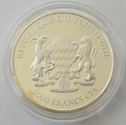 Chad 5000 Francs 2021 Mandala Antelope 1 Oz Silver