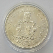 Bermuda 1 Crown 1964 Coat of Arms Silver