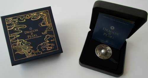 Tuvalu 1 Dollar 2017 Dragon & Rotating Pearl