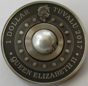 Tuvalu 1 Dollar 2017 Dragon & Rotating Pearl