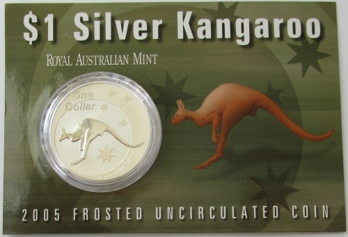 Australia 1 Dollar 2005 Kangaroo 1 Oz Silver