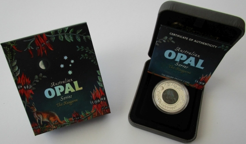 Australia 1 Dollar 2013 Opal Kangaroo 1 Oz Silver
