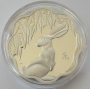 Canada 15 Dollars 2011 Lunar Rabbit Lotus Silver