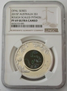 Australien 1 Dollar 2015 Opal Rough-Scaled Python NGC PF69 Grade
