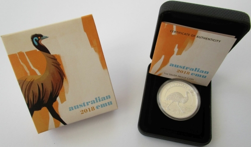 Australia 1 Dollar 2018 Emu 1 Oz Silver Proof