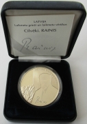Latvia 1 Lats 2005 Times & Values Rainis Silver