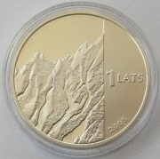 Latvia 1 Lats 2005 Times & Values Rainis Silver