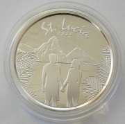 Saint Lucia 2 Dollars 2022 EC8 Couple 1 Oz Silver